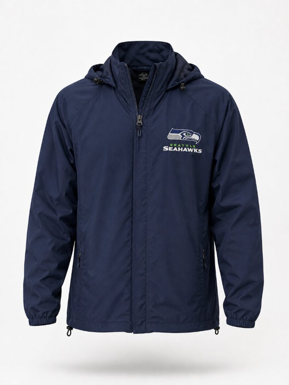 Seattle Seahawks Windbreaker Jacket Women’s Small Navy Blue NFL Tri-Mountain